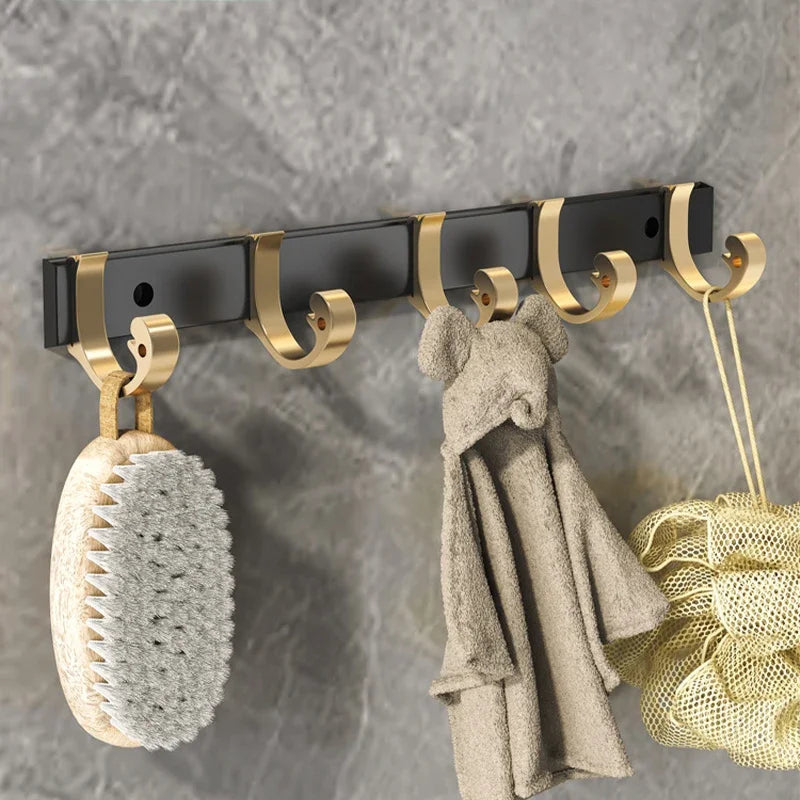 Acessórios Kit Premium Para Banheiro Black e Dourado grupo 01 acessorios para banheiro Artificio Lar Prendedor Toalhas