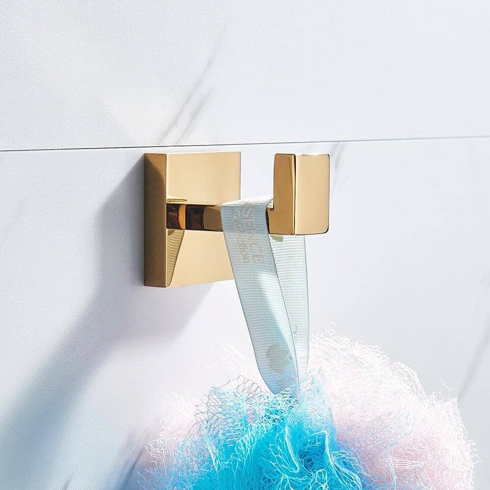 Acessórios para Banheiro Inox 304 Dourado Ruinez grupo 01 acessorios para banheiro Artificio Lar 1 Peça Gancho