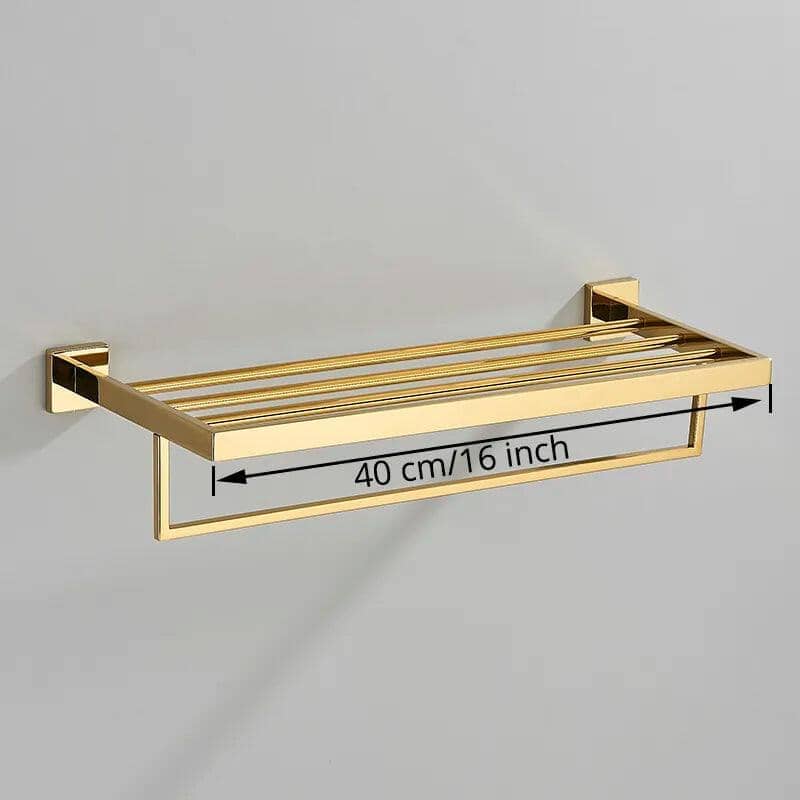 Acessórios para Banheiro Inox 304 Dourado Ruinez grupo 01 acessorios para banheiro Artificio Lar 1 Peça Toa…Duplo 40cm