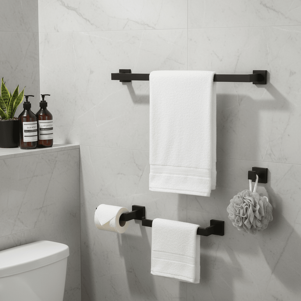 Acessórios para Banheiro Inox 304 Preto Fosco Shin Acessórios para Banheiro Inox 304 Preto Fosco Shin Artificio Lar