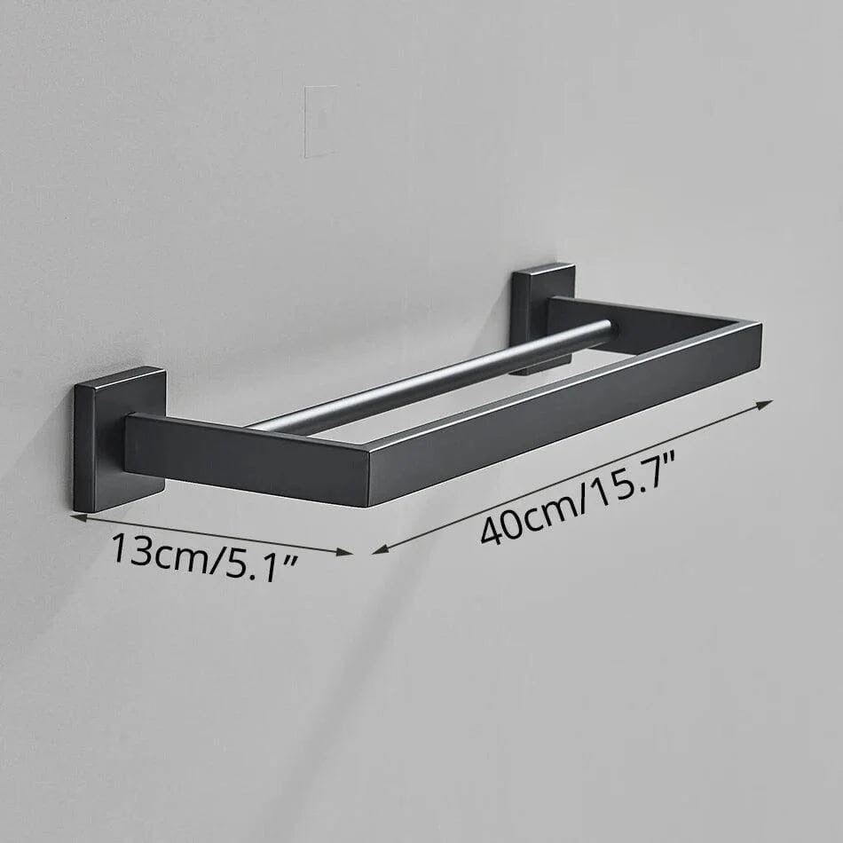 Acessórios para Banheiro Inox 304 Preto Fosco Shin grupo 01 acessorios para banheiro Artificio Lar 1 Peça Toa…Duplo 40cm A Pronta Entrega