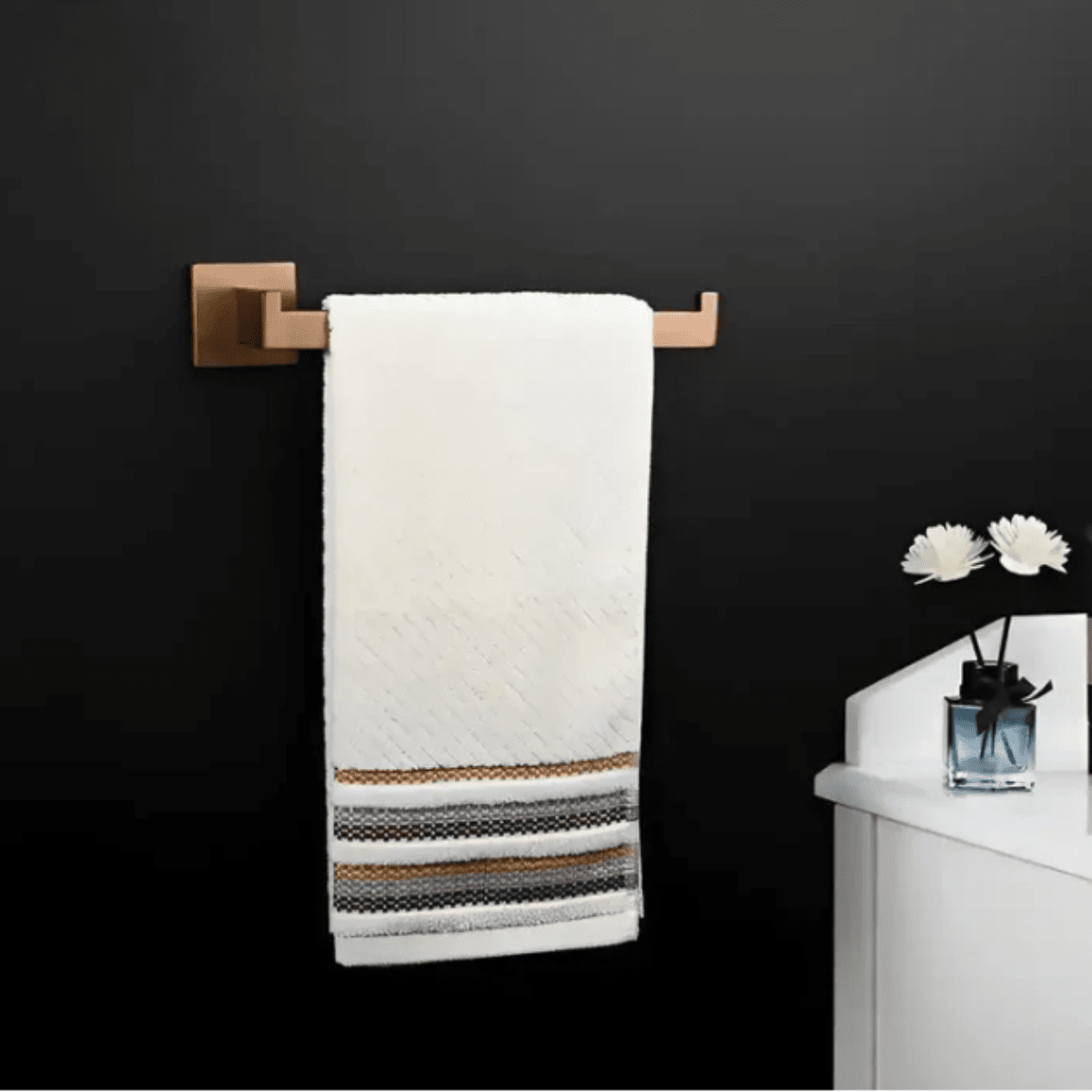 Acessórios para Banheiro Inox Rose Gold Shine acessórios para banheiro inox Artificio Lar Toalheiro Escovado