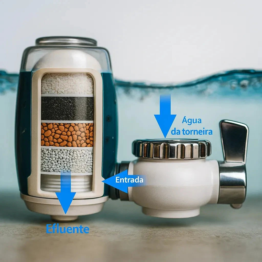 AquaShield Água Limpa – Filtro para Torneira com 5 Etapas Purificador Filtro de Água para Torneira - AquaShield Artificio Lar