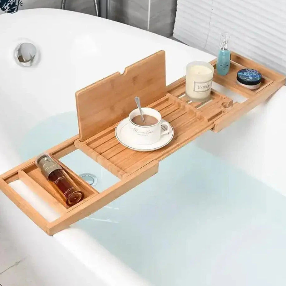 Bandeja Para Banheira De Bambu Luxotec Telescópica Bandeja Para Banheira De Bambu Luxotec Telescópica Artificio Lar