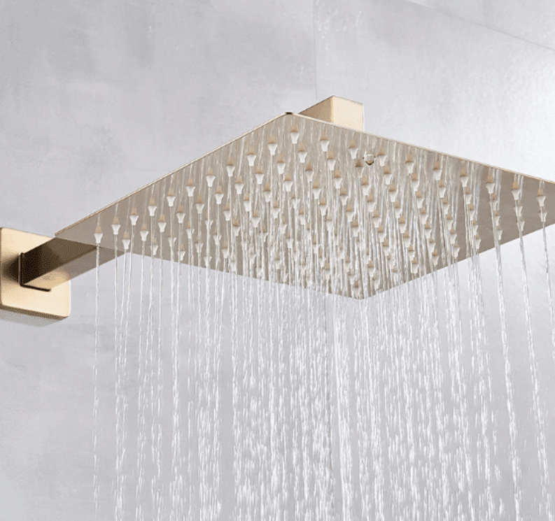 Chuveiro Gold Escovado Torneira Online 30cm x 30cm