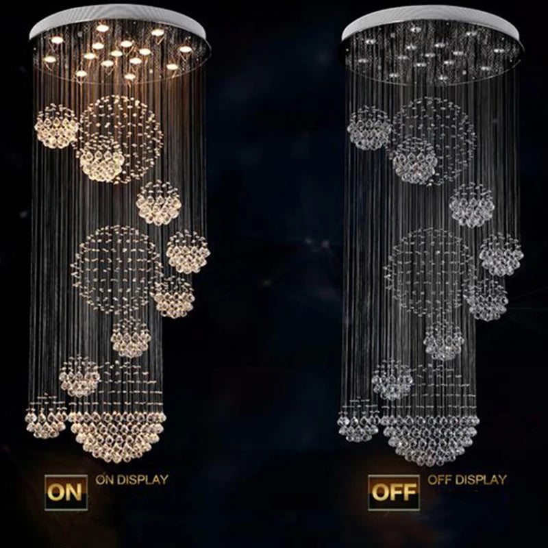 CristalBrilho Supreme - Lustre de Cristal Longo Iluminação Lustres Artificio Lar