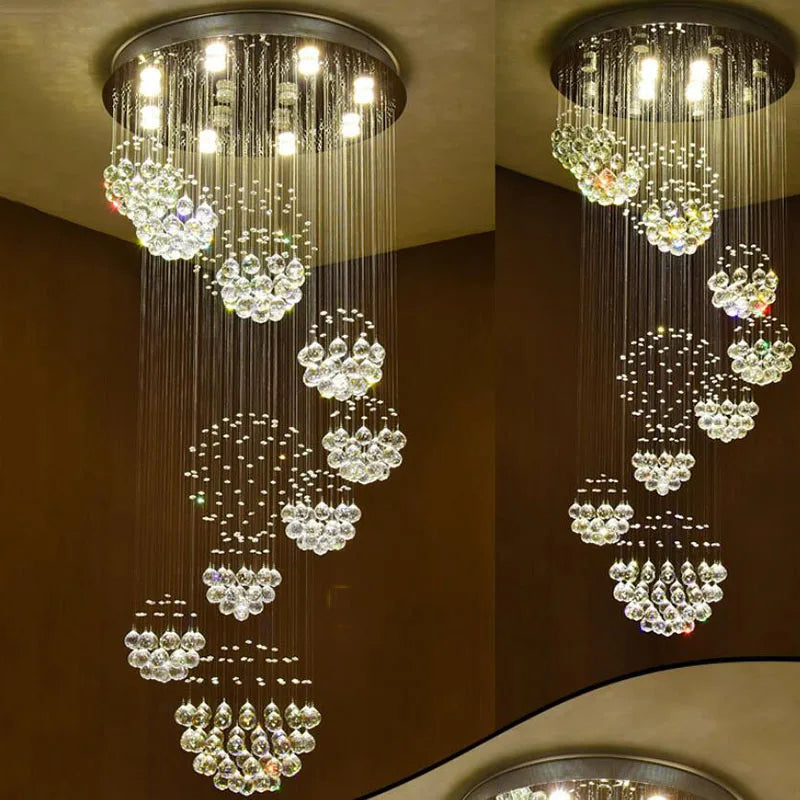 CristalBrilho Supreme - Lustre de Cristal Longo Iluminação Lustres Artificio Lar H220cm