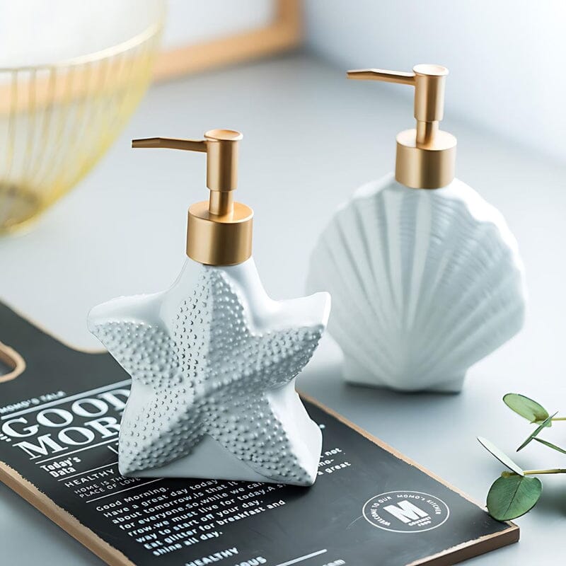 Dispenser para Sabonete Líquido Concha AquaFish grupo 01 acessorios para banheiro Artificio Lar