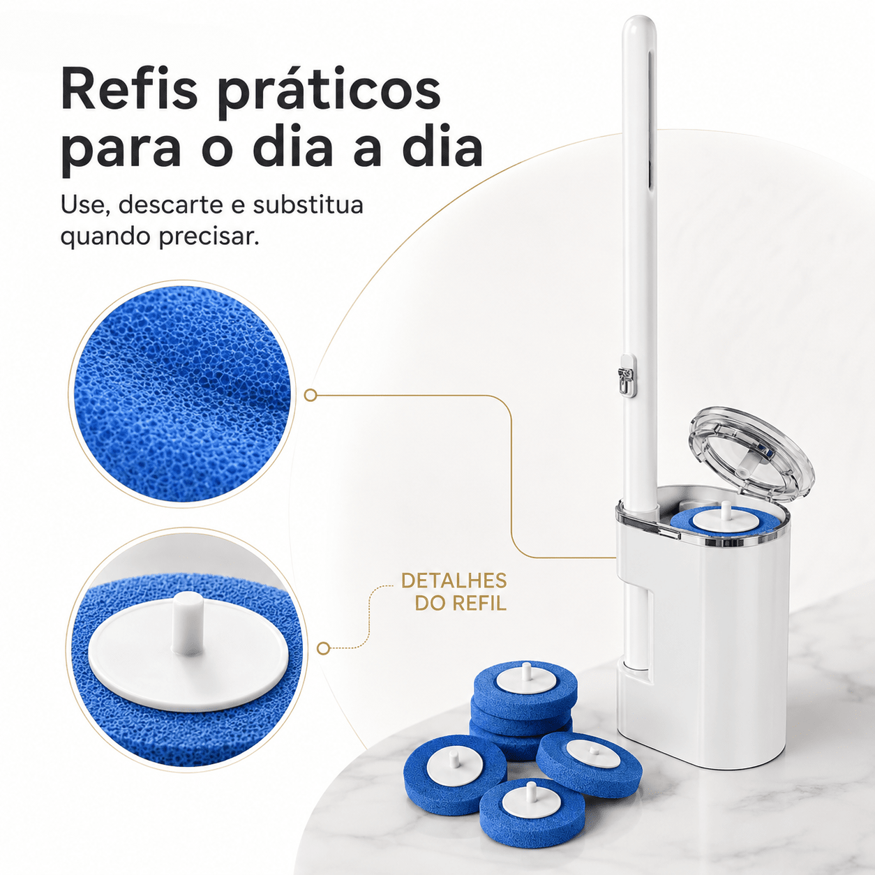 Escova Sanitária SaniVora™ com Refis Descartáveis Escova Sanitária SaniVora™ com 24 Refis Descartáveis Artificio Lar
