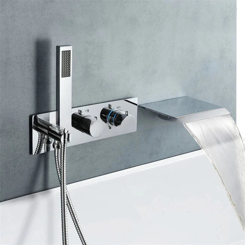 FARRETE concealed bathtub faucet cold and hot full copper gun gray built-in wall-mounted two-function waterfall showerhead set Artificio Lar Chrome-model B G1/2