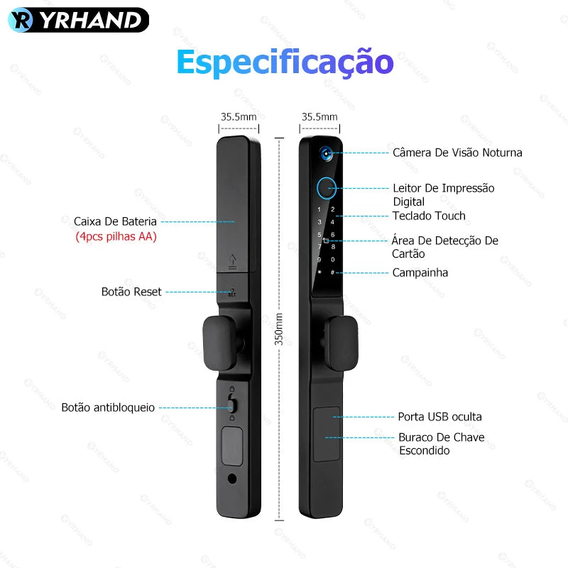 Fechadura Biométrica Digital SpaceHold 3D Fechadura Digital Artificio Lar