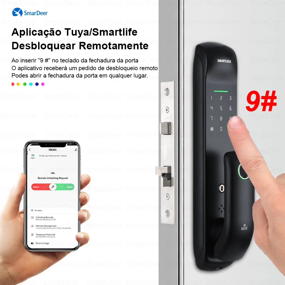 Fechadura Digital Smart 3D Wifi Security Smart Fechadura Digital Artificio Lar