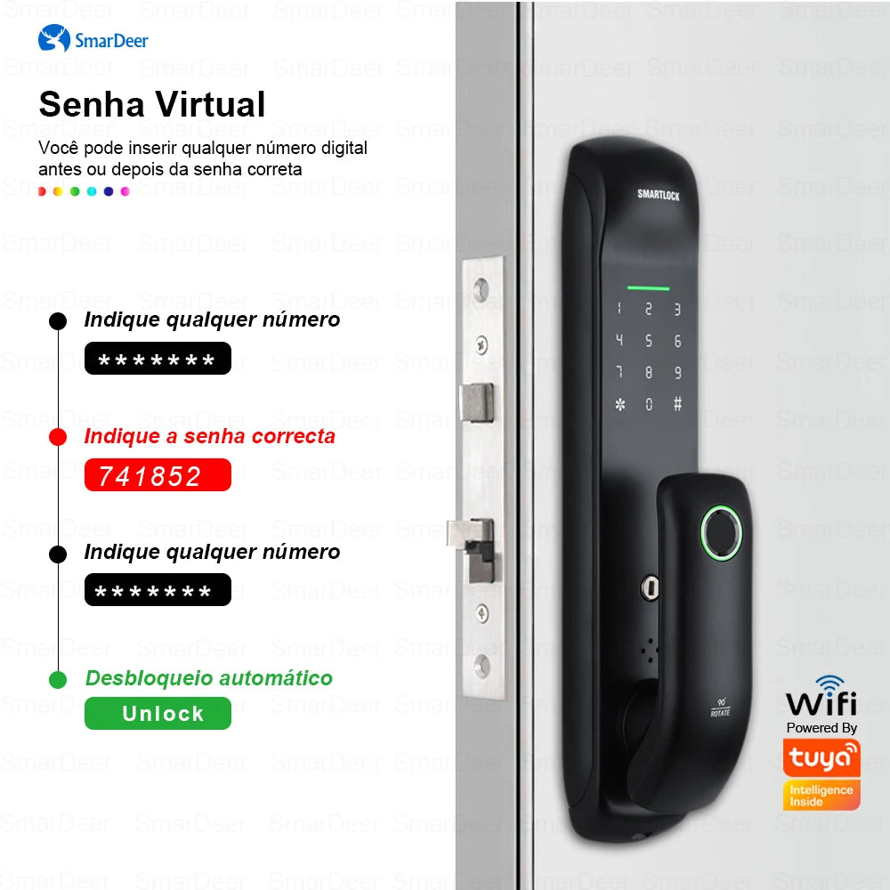 Fechadura Digital Smart 3D Wifi Security Smart Fechadura Digital Artificio Lar