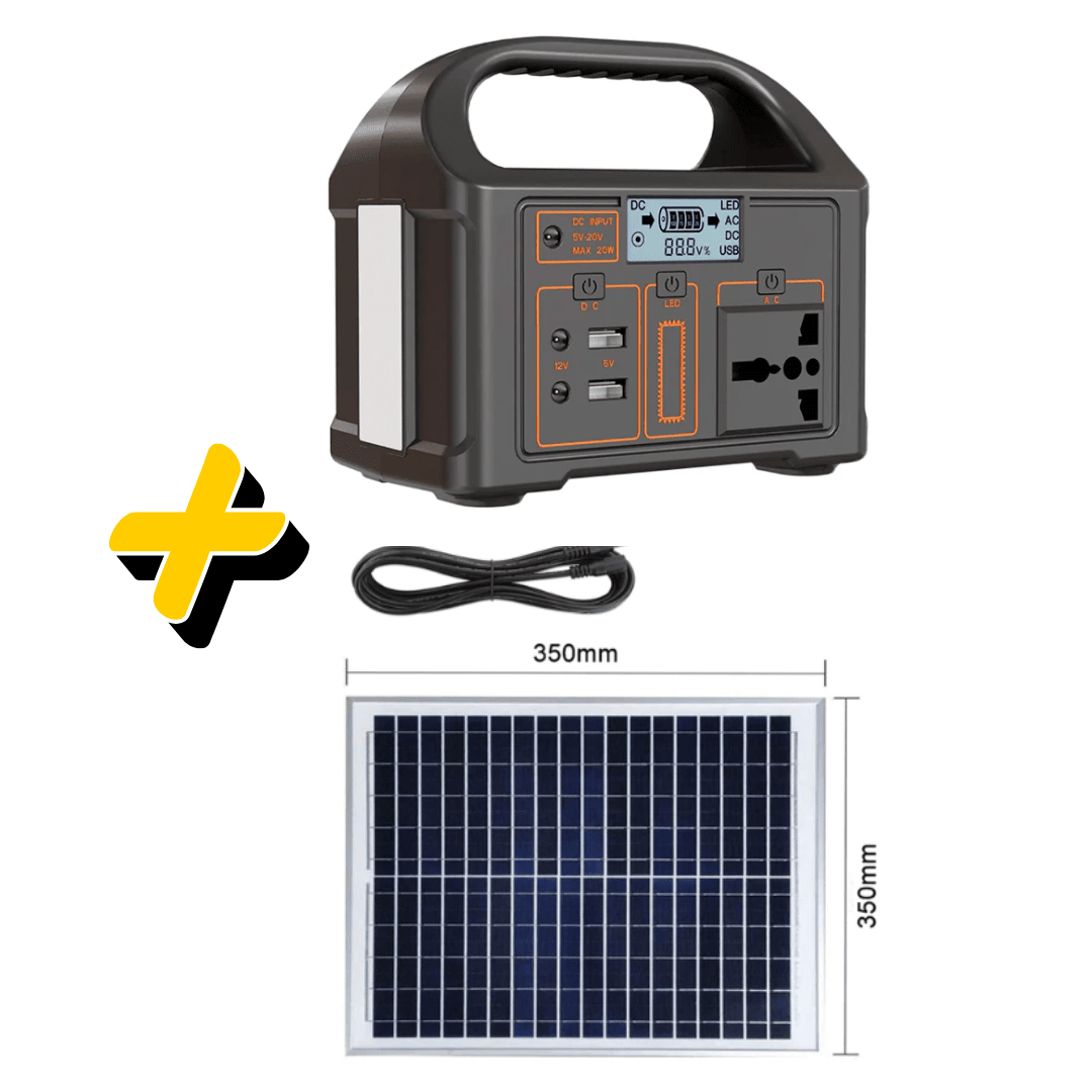Gerador de Energia Portátil TurboMax ferramentas Artificio Lar KIT COMPLETO PLACA SOLAR + GERADOR