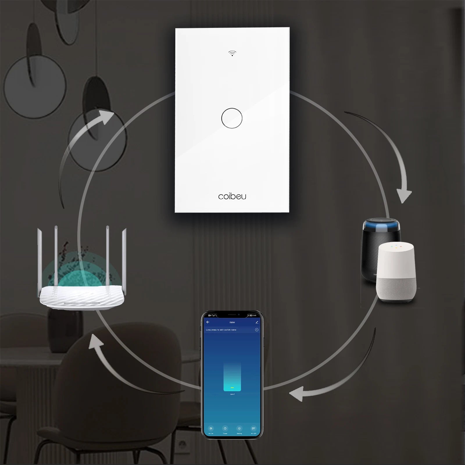 Interruptor Inteligente Alexa - ConectSwitch Casa e Jardim Artificio Lar