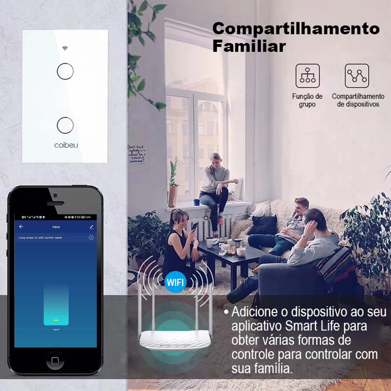 Interruptor Inteligente Alexa - ConectSwitch Casa e Jardim Artificio Lar