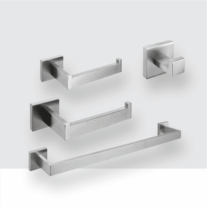 Kit Acessórios Aço Escovado Style Torneira Online Kit c/ Toalheiro Único