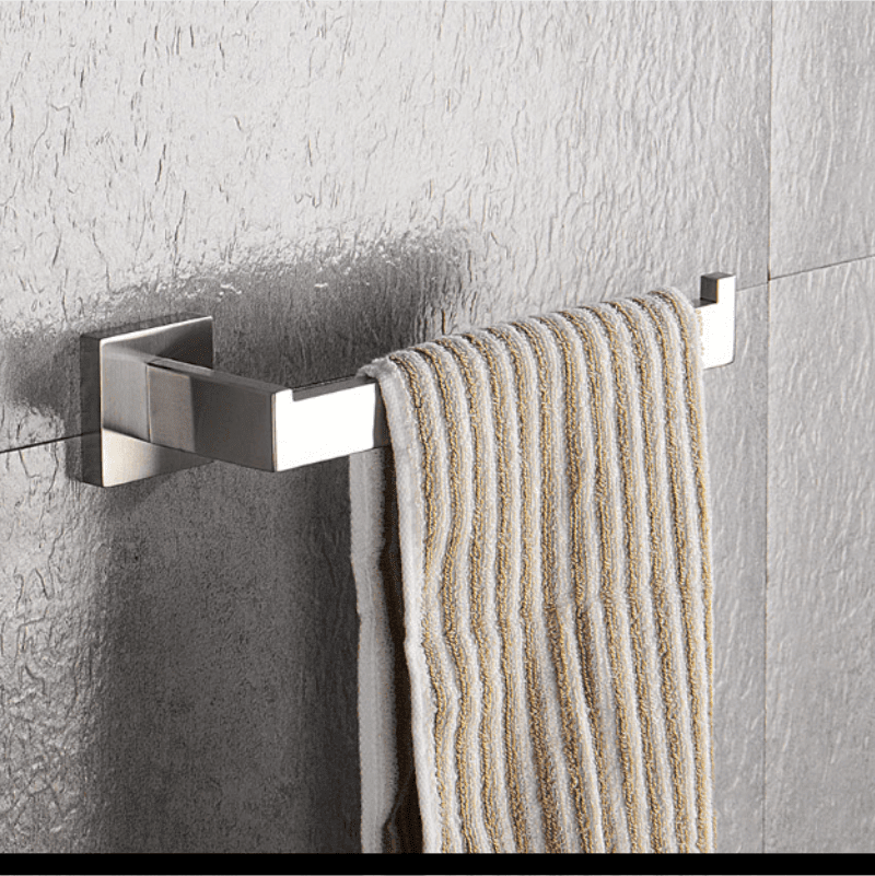 Kit Acessórios Aço Escovado Style Torneira Online Porta Toalha Rosto