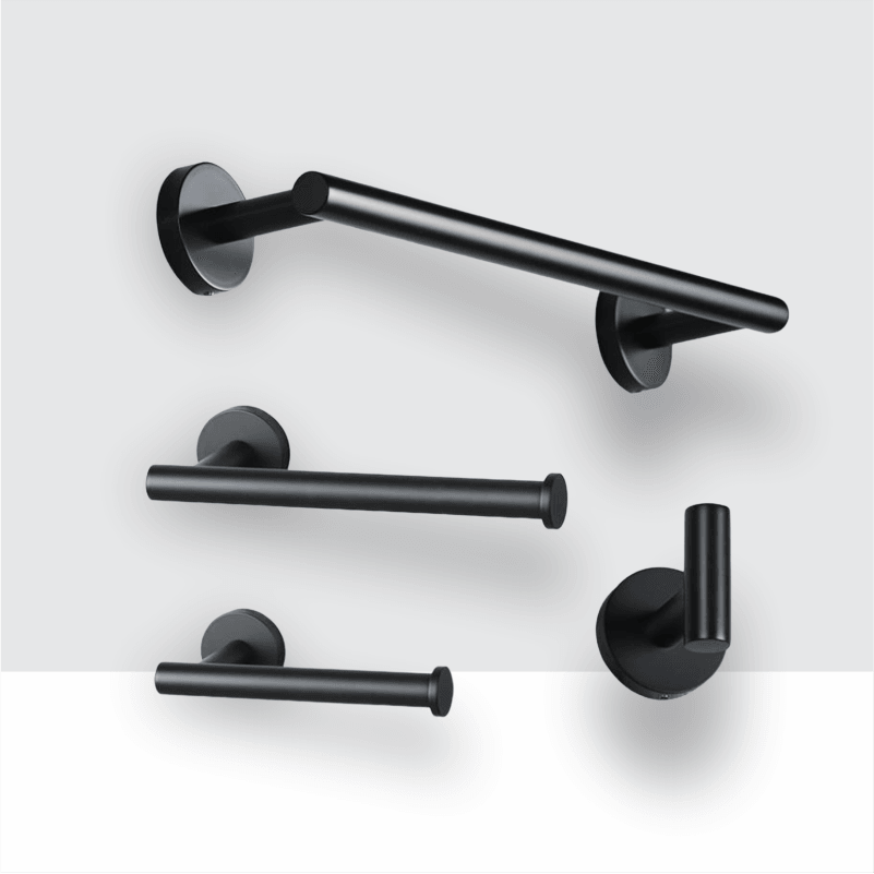 Kit Acessórios Black Fit Torneira Online Kit Completo Toalheiro Único