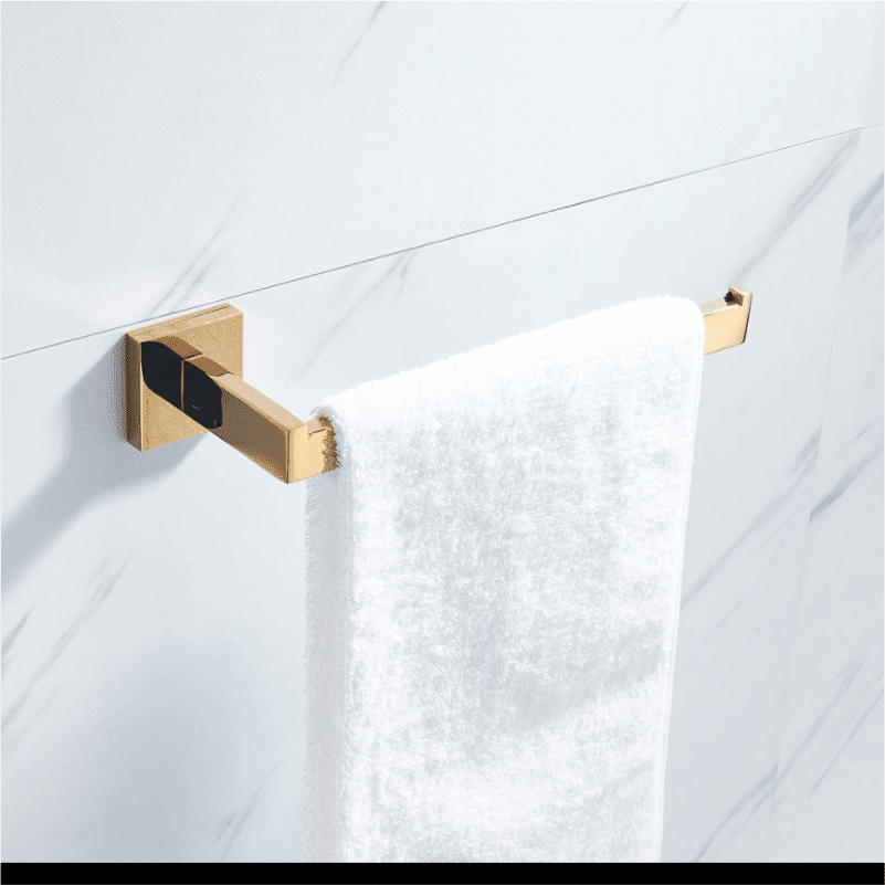 Kit Acessórios Gold Acessórios Torneira Online Porta Toalha Rosto