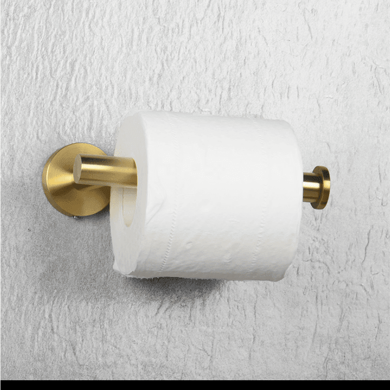 Kit Acessórios Gold Escovado Fit Torneira Online Papeleira