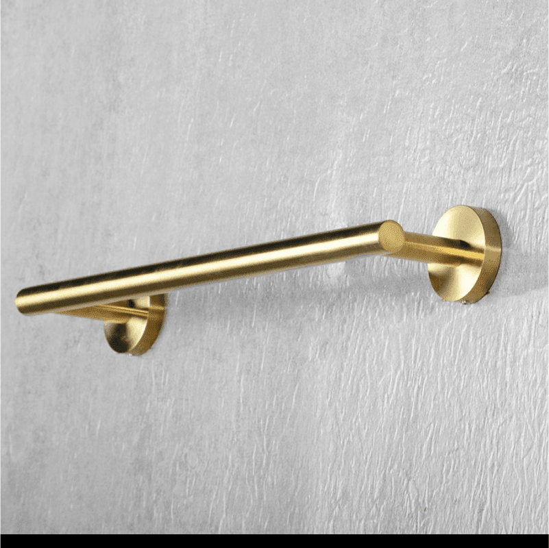 Kit Acessórios Gold Escovado Fit Torneira Online Porta Toalha Corpo