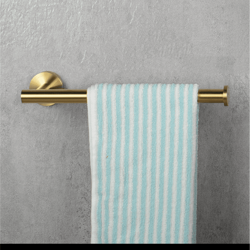 Kit Acessórios Gold Escovado Fit Torneira Online Porta Toalha Rosto