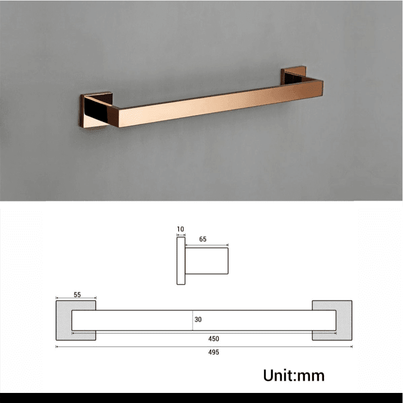 Kit Acessórios Rose Gold Torneira Online Toalheiro Corpo