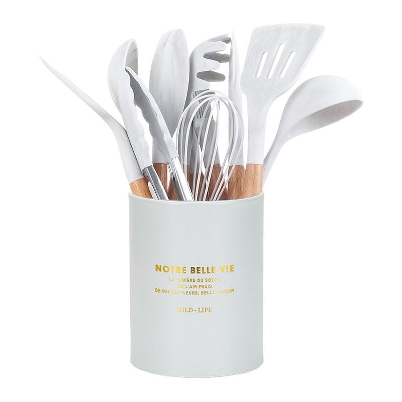 KIT Best Conchas e Colheres Chef Branco Marmorizado kit best chef Artificio Lar