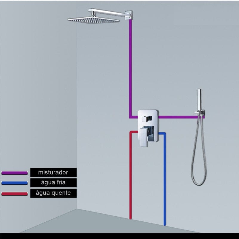 Kit Chuveiro Completo Cromado Torneira Online