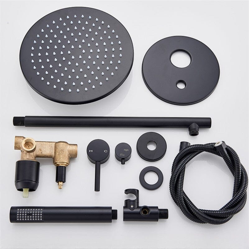 Kit Chuveiro Redondo Black Premium Torneira Online