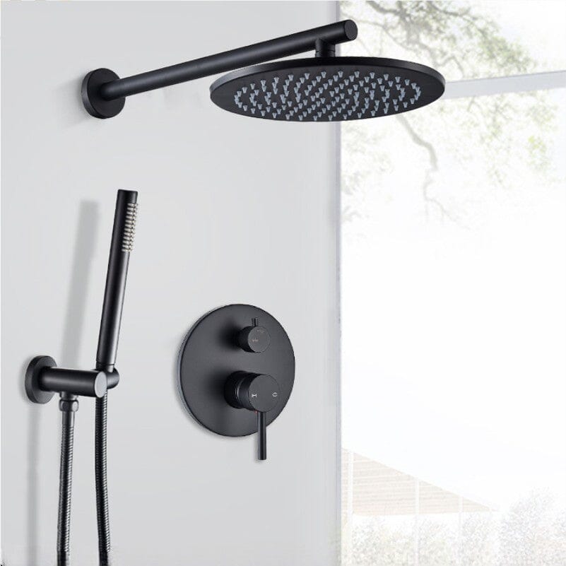 Kit Chuveiro Redondo Black Premium Torneira Online Teto