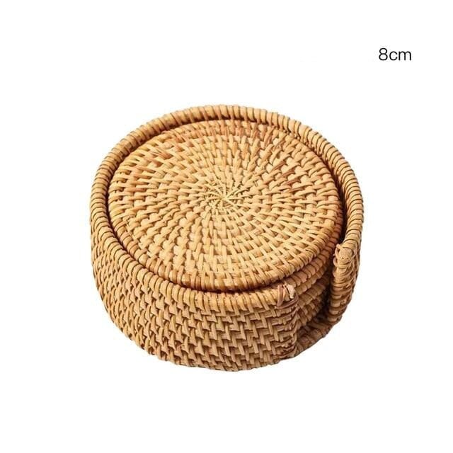 Kit Descanso de Rattan - kit 6 peças kit descanso Artificio Lar 8CM