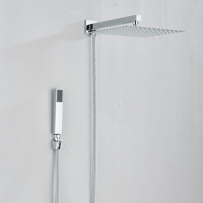 Kit Ducha Chuveiro De Banheiro 30cm Inox Quadrada Com Ducha Manual+1,5m Mangueira Preto/Cromado Kit Ducha Chuveiro De Banheiro 30cm Inox Quadrada Com Ducha Manual+1,5m Mangueira Preto/Cromado Artificio Lar