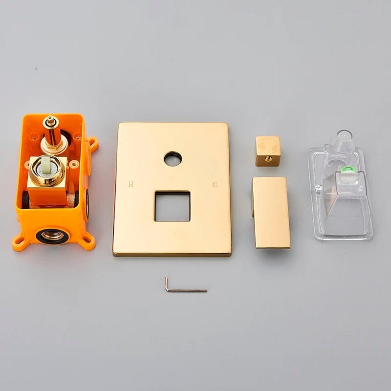 Kit Ducha Supremo GoldLux Dourado Ouro Polido 30CM ducha teto Artificio Lar