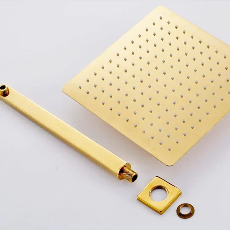 Kit Ducha Supremo GoldLux Dourado Ouro Polido 30CM ducha teto Artificio Lar