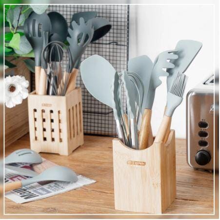 Kit Master Conchas e Colheres Espátulas Chef Coloridos kit master chef Artificio Lar