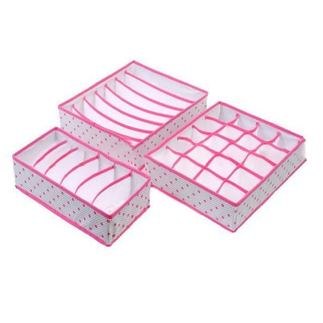 Kit Organizador de Gavetas - 3 Peças kit organizador de gaveta Artificio Lar rosa