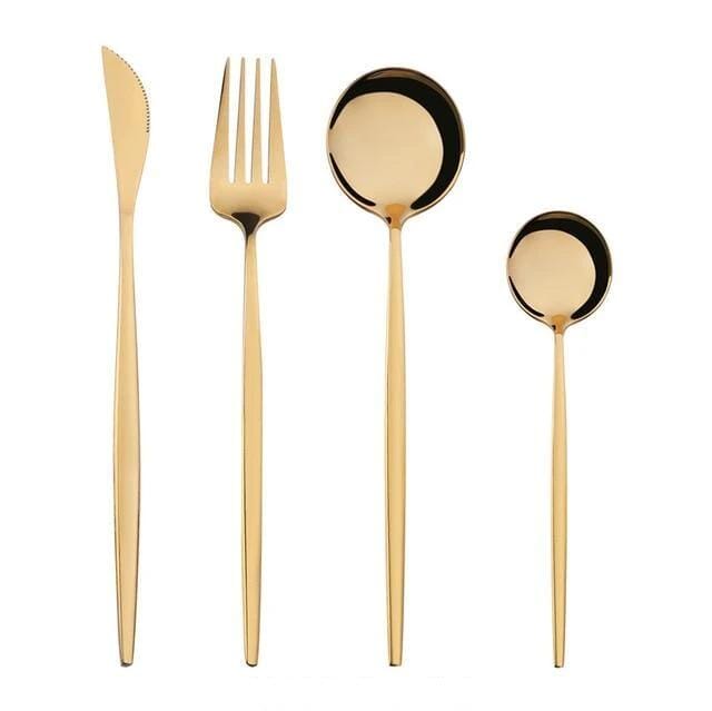 Kit Talheres Luxury 4 peças kit talheres luxury Artificio Lar Dourado