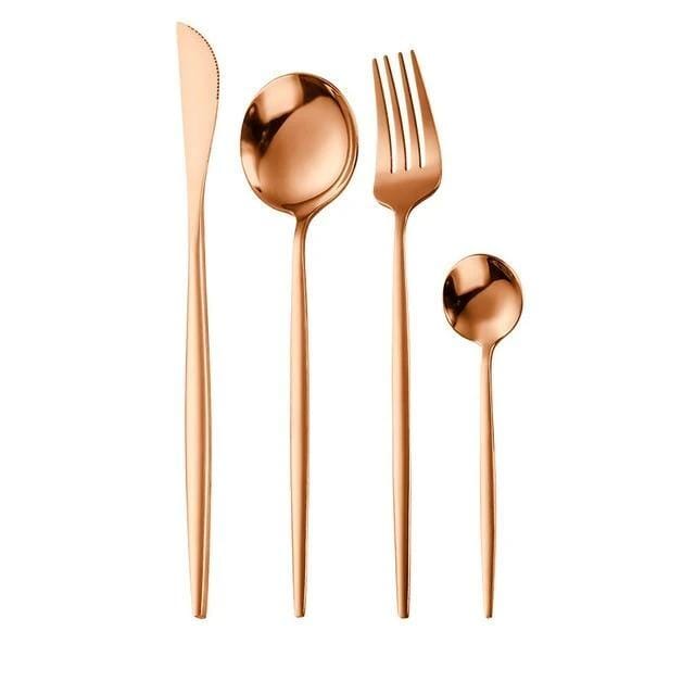 Kit Talheres Luxury 4 peças kit talheres luxury Artificio Lar Ouro Rosé