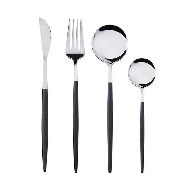 Kit Talheres Luxury 4 peças kit talheres luxury Artificio Lar preto e prateado