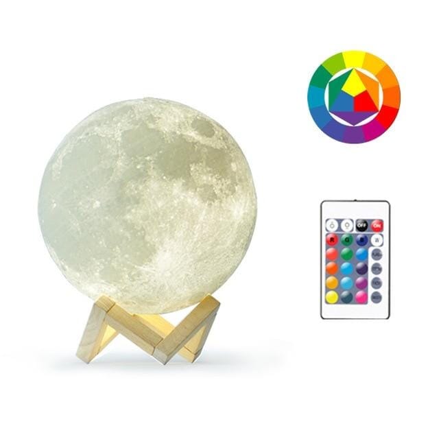 Luminária Lua Cheia 3D - Muda de Cor Sala - T1 Artificio Lar 16 10cm