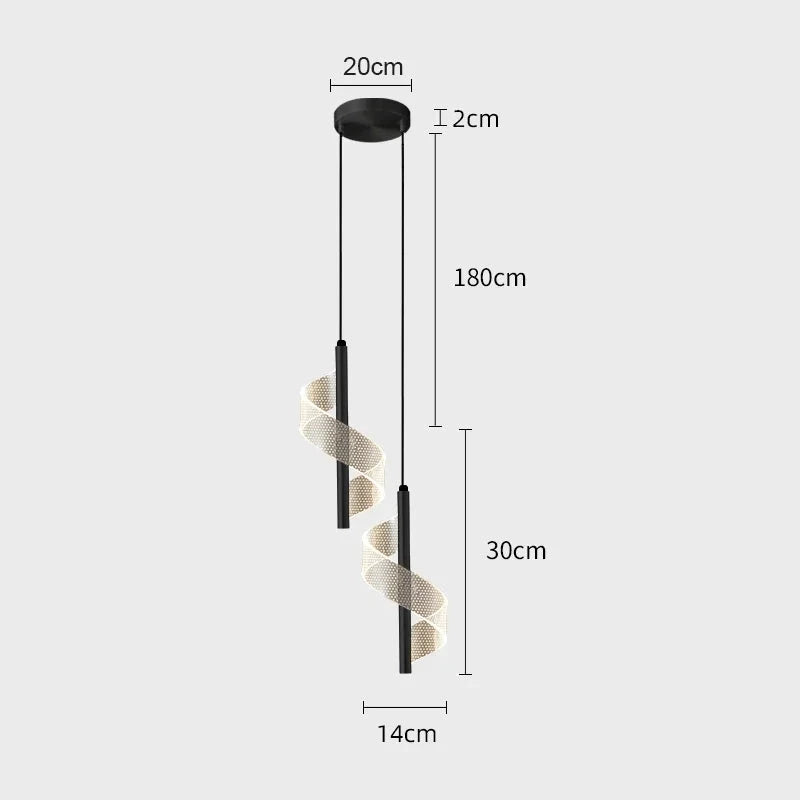 Luminária Pendente de LED para Cabeceira Luxury Grow Luminária Pendente de LED para Cabeceira Luxury Grow Artificio Lar Preto com 2 pontos de luz