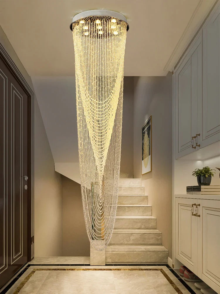 Lustre Cristal Giratório Escalarte - Lustre Moderno Cristal Rotativo Lustres Artificio Lar
