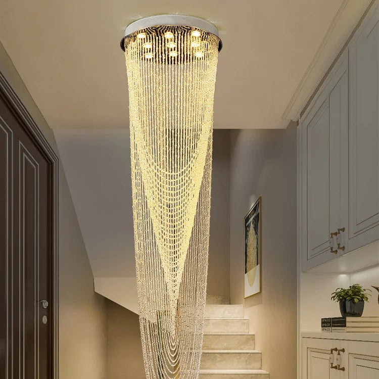 Lustre Cristal Giratório Escalarte - Lustre Moderno Cristal Rotativo Lustres Artificio Lar