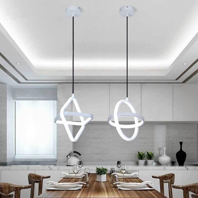 Lustre Luminária Pendente LED Minimalista Stylo 2022 lustre luminária pendente led Artificio Lar Redondo / Branco Cores Frias