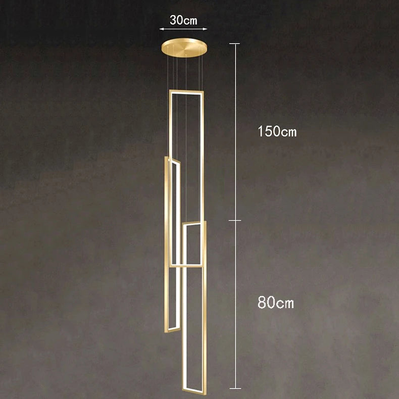 Lustre Moderno Clarty Home lustre luminária pendente led Artificio Lar 230CM Dourado 3 Arcos