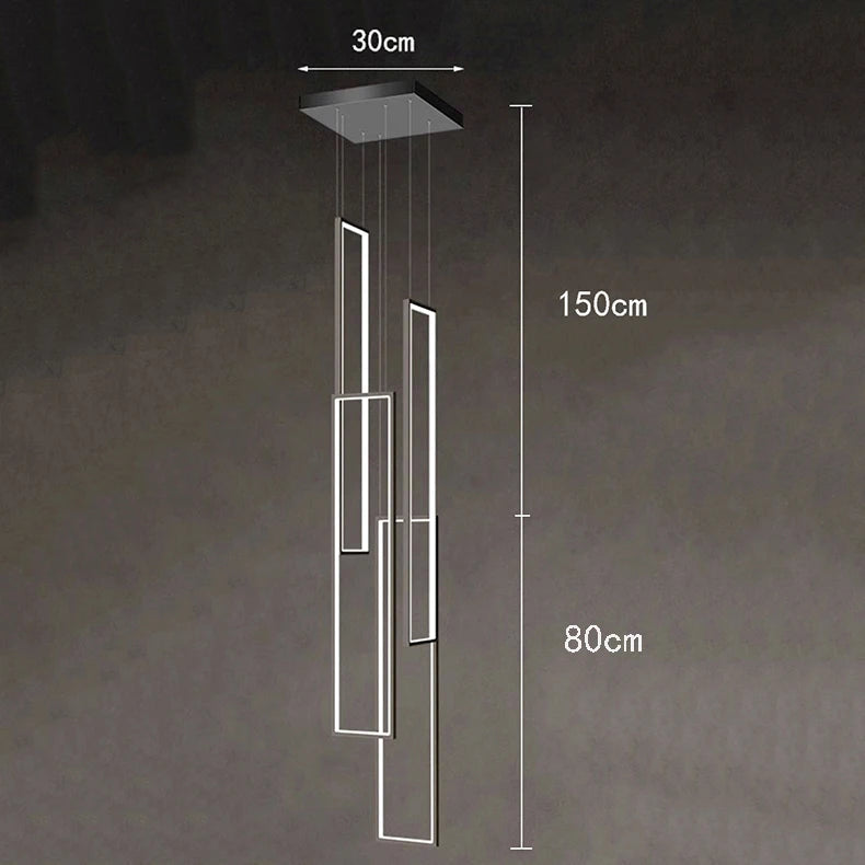 Lustre Moderno Clarty Home lustre luminária pendente led Artificio Lar 230CM Preto 4 Arcos