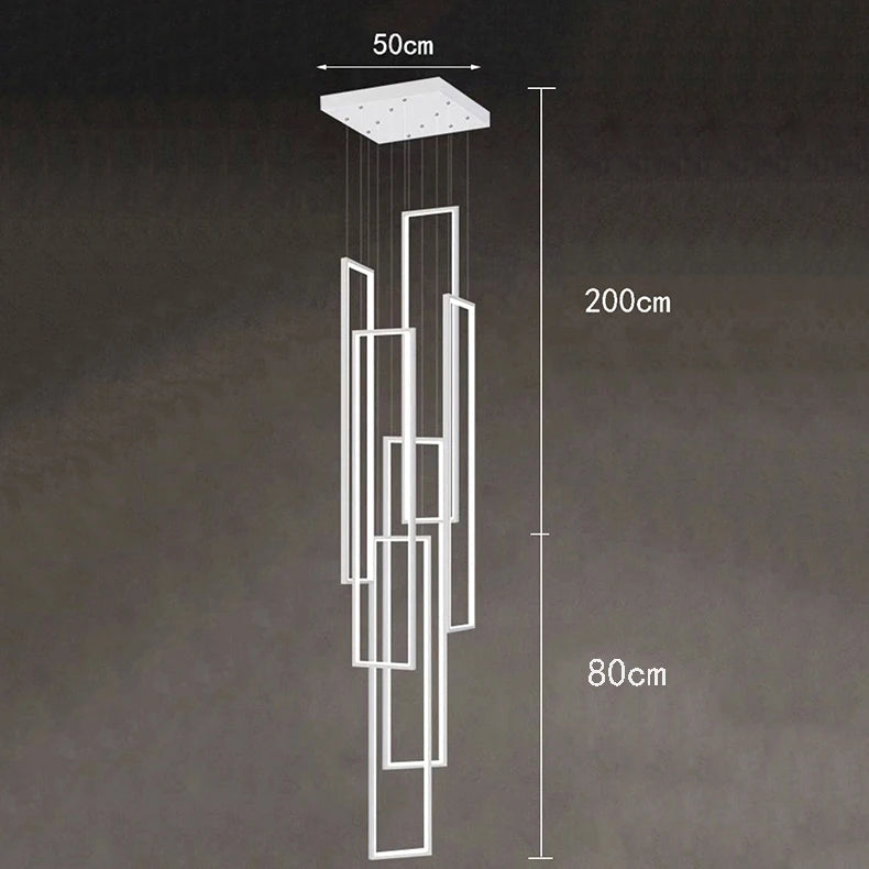 Lustre Moderno Clarty Home lustre luminária pendente led Artificio Lar 280CM Branco 6 Arcos