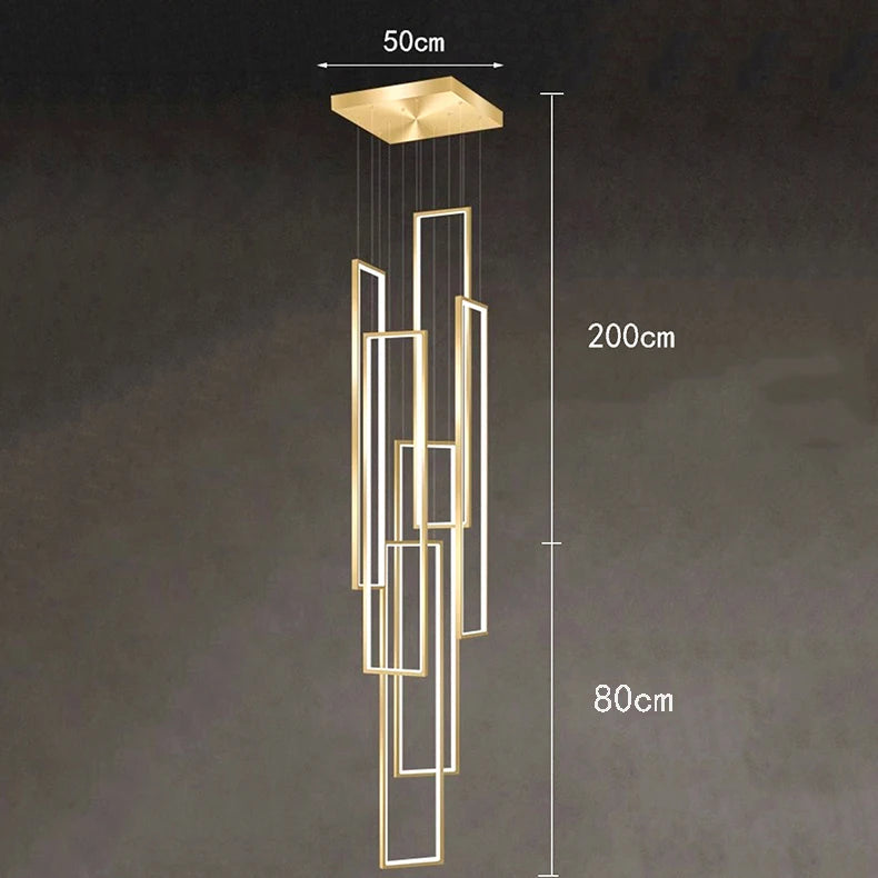 Lustre Moderno Clarty Home lustre luminária pendente led Artificio Lar 280CM Dourado 6 Arcos